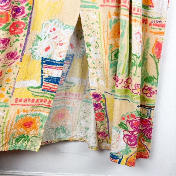 VTG Jams World Quirky Crayon Print Sleeveless Maxi Dress Sz M - Picture 8 of 9